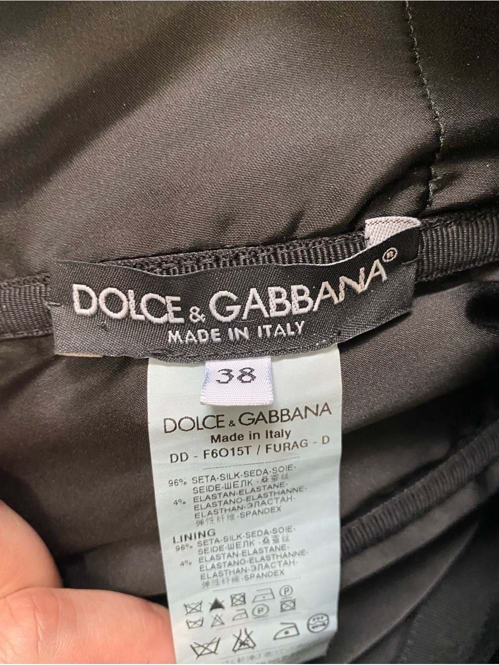 Vintage Dolce & Gabbana Black Silk Ruched Corset Cocktail Dress 38 - Picture 9 of 9